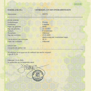 Holenderski / Niderlandzki Akt Zgonu – tłumaczenie przysięgłe online