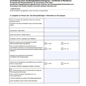 Tłumaczenie niemiecki Certyfikat Rezydencji Podatkowej na język polski