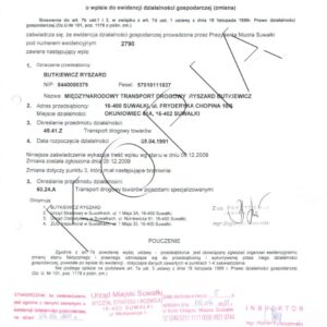 Wpis do Ewidencji Działalności Gospodarczej – tłumaczenie przysięgłe online