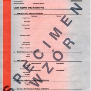 Akt małżeństwa - odpis zupełny – tłumaczenie przysięgłe online