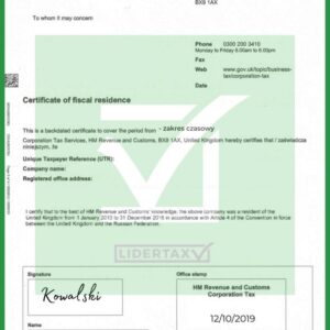 Angielski Certyfikat Rezydencji Podatkowej – tłumaczenie przysięgłe online