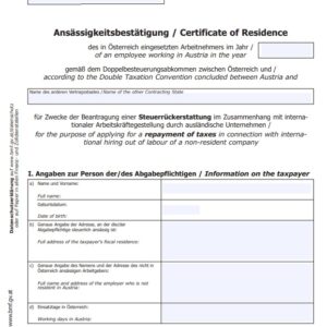 Austriacki Certyfikat Rezydencji Podatkowej – tłumaczenie przysięgłe online