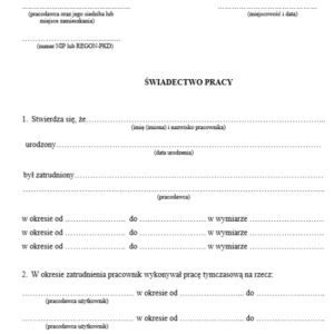 Tłumaczenie przysięgłe świadectwo pracy